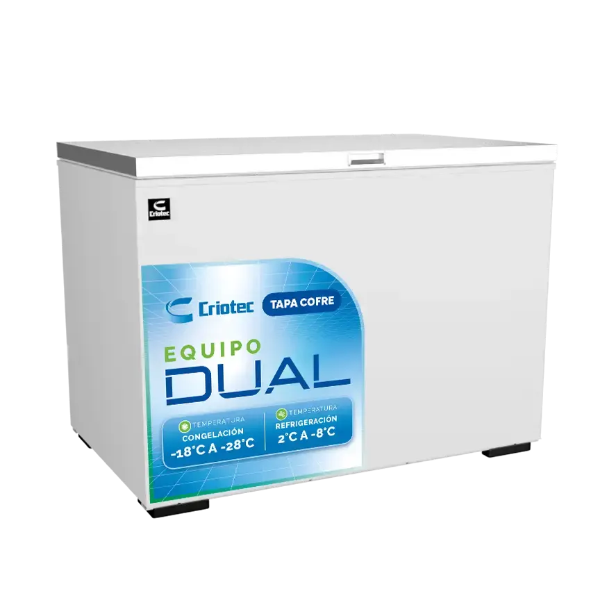 Conservador de Congelados Dual con puerta solida de Acero Inox. 15 ft³ CRIOTEC CTCC-15 AI — Equipo de Refrigeración Comercial RefriExpress